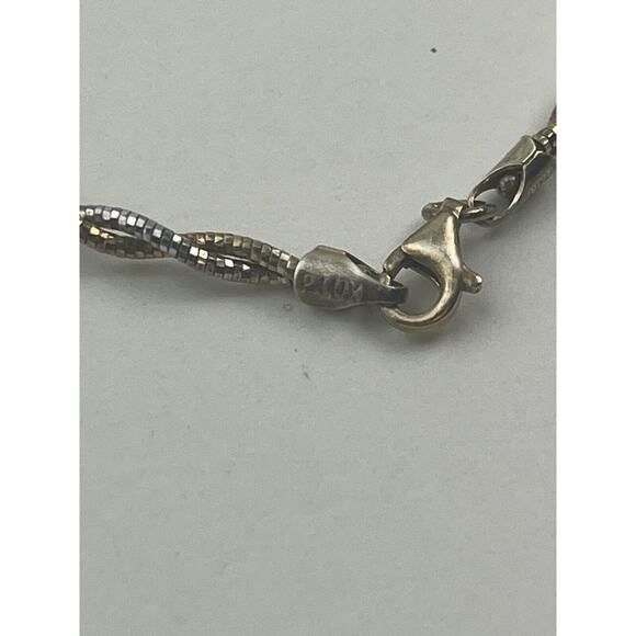 P. Lux Sterling Silver & Vermeil Twisted Bracelet 7" Shiny Disco Ball Style - Picture 7 of 10